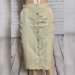 Tucker NYC Gold Front Button Skirt Size S
